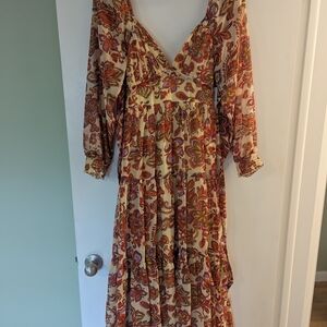 Jessica Simpson Multicolor Floral Long Sleeve Dress